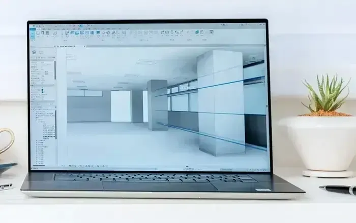 CADで内装の3Dモデルを検討する様子